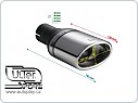 Koncovka výfuku Profi nerez, oválná 120x80mm, vstup 50mm