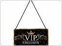 Plechová cedule VIP, závěsná 10x20cm