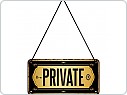 Plechová cedule Private, závěsná 10x20cm