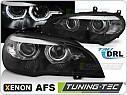 Přední světla BMW X5 E70, 2007-2010, angel eyes, DRL, černá