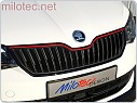 Racing lišta na přední masku - červená, Škoda Fabia III. 2014-2018