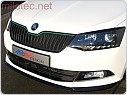 Racing lišta na přední masku - zelená, Škoda Fabia III. 2014-2018