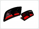 Škoda Karoq - atrapy výfuku TURBO design RS230 Glossy black - GLOWING RED