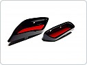 Škoda Superb III - atrapy výfuku RS-STYLE v provedení RS230 Glossy black - GLOWING RED