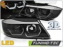 Přední světla BMW E90 E91, 2005-2008, Angel Eyes 3D LED černá, LPBMK8