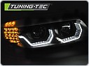 Přední světla BMW E90 E91, 2005-2008, Angel Eyes 3D LED černá, LPBMK8