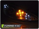 Přední světlomety, světla, lampy Peugeot 206, 2002-2007, Angel Eyes + LED, černé black LPPE51