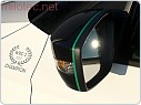 Lišta na zpětná zrcátka Milotec, zelená 2ks, Škoda Octavia II FL, III, IV, Superb II, III, Rapid, Citigo, Yeti, Fabia III, Kodiaq I,II, Karoq, Scala, Kamiq , Enyaq